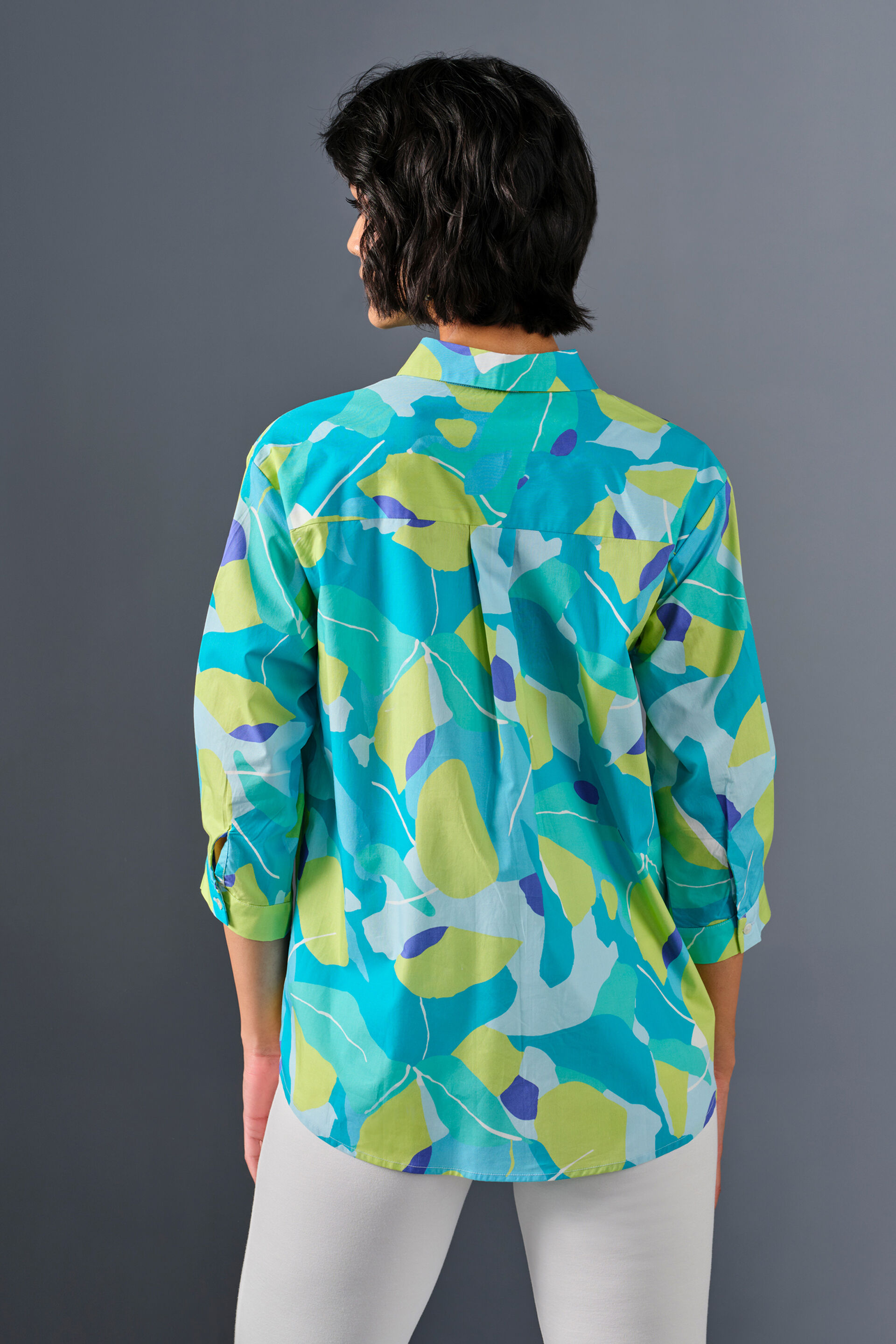 Artistic Edge Cotton Shirt, Turquoise, image 5