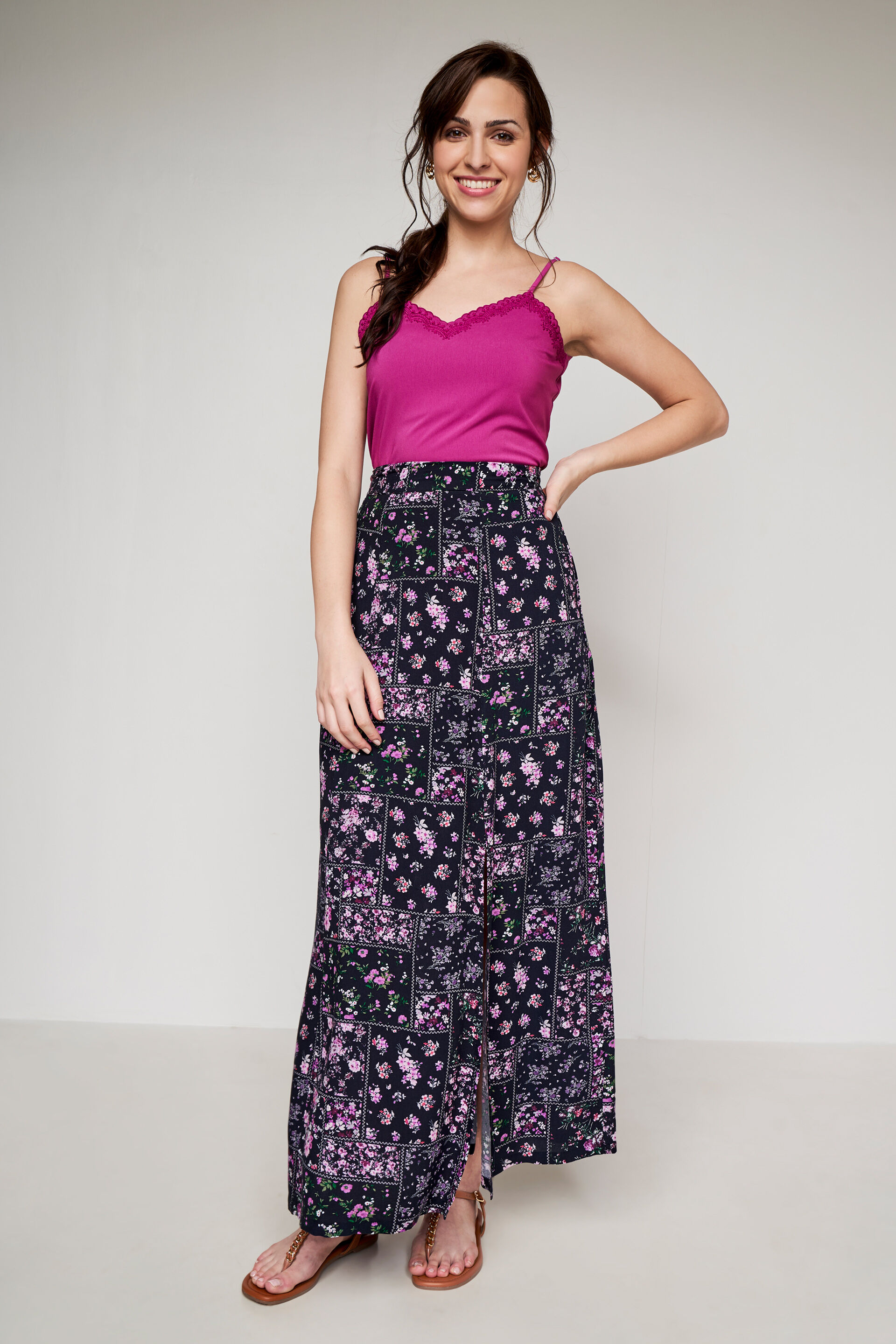 Multi Color Floral Straight Skirt, Multi Color, image 2