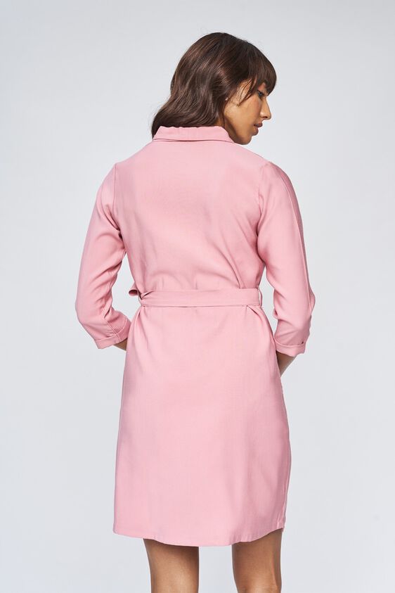 4 - Blush Solid Straight Knee Length Dress, image 4