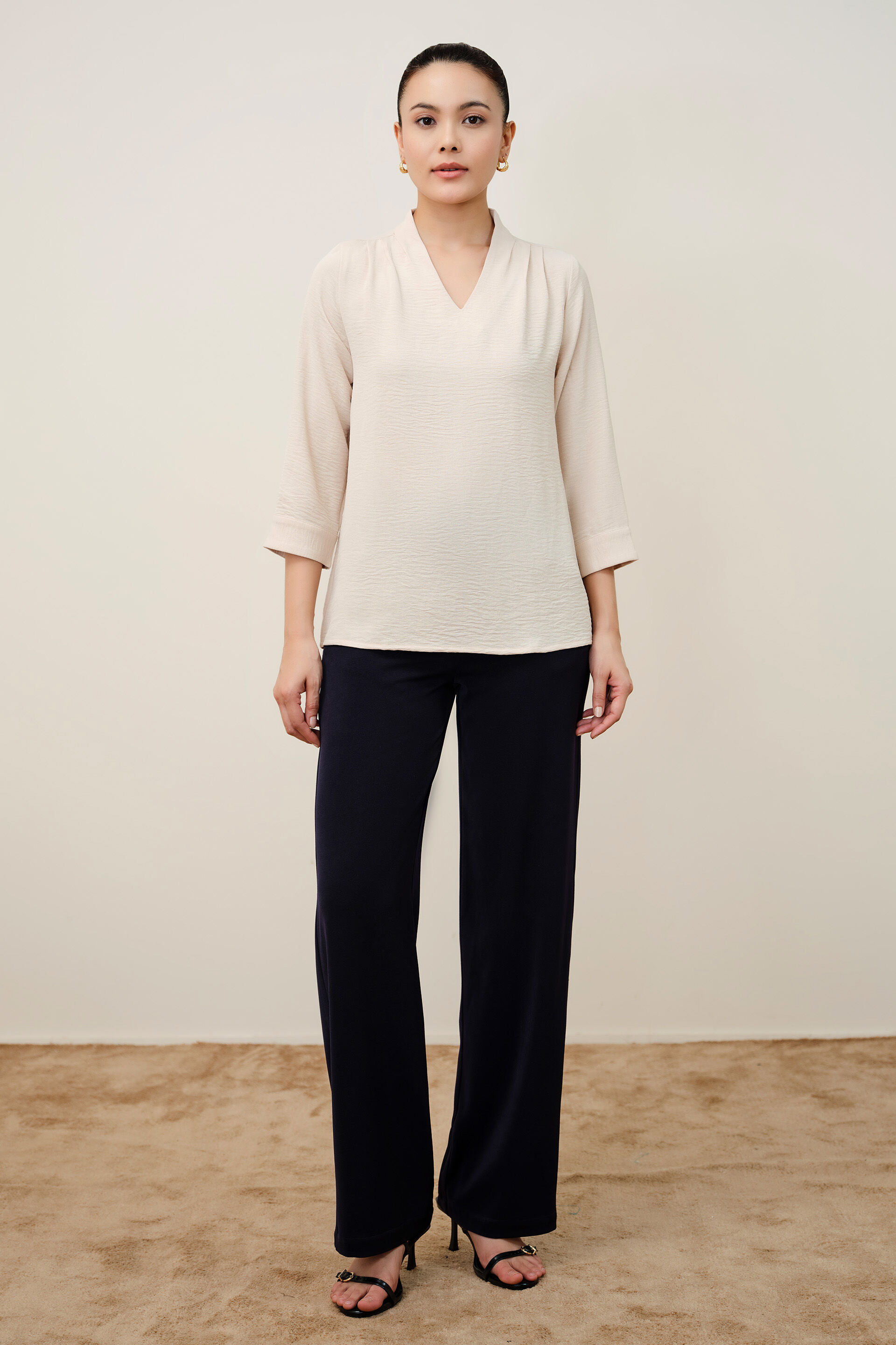 Nerra Quiet Beige Top, Beige, image 2