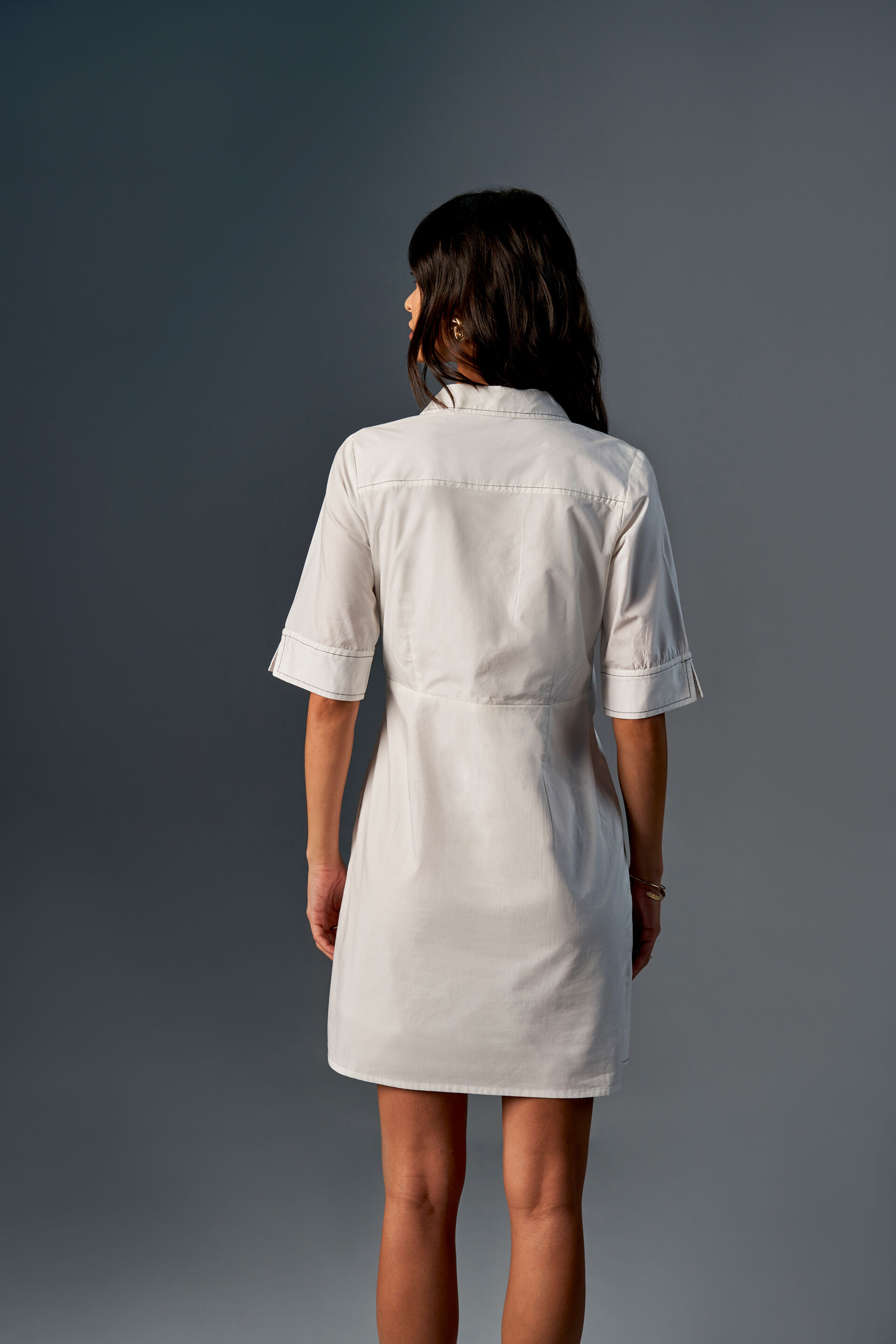 White Waterfall Dress, White, image 6