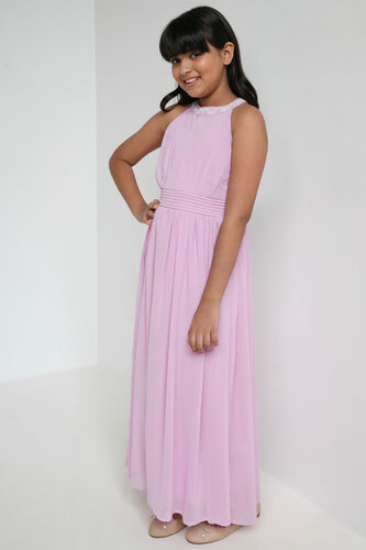 Lilac Solid Straight Gown, Lilac, image 2