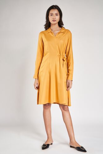 2 - Yellow Solid Shift Dress, image 2