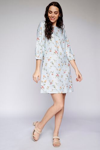 4 - Powder Blue Floral Straight Dress, image 4