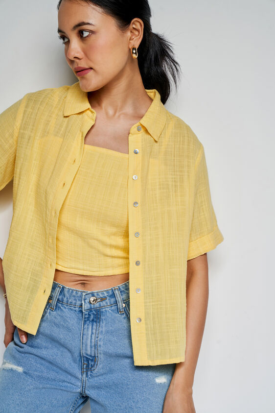 Daffodil Shirt Style Top, Yellow, image 6