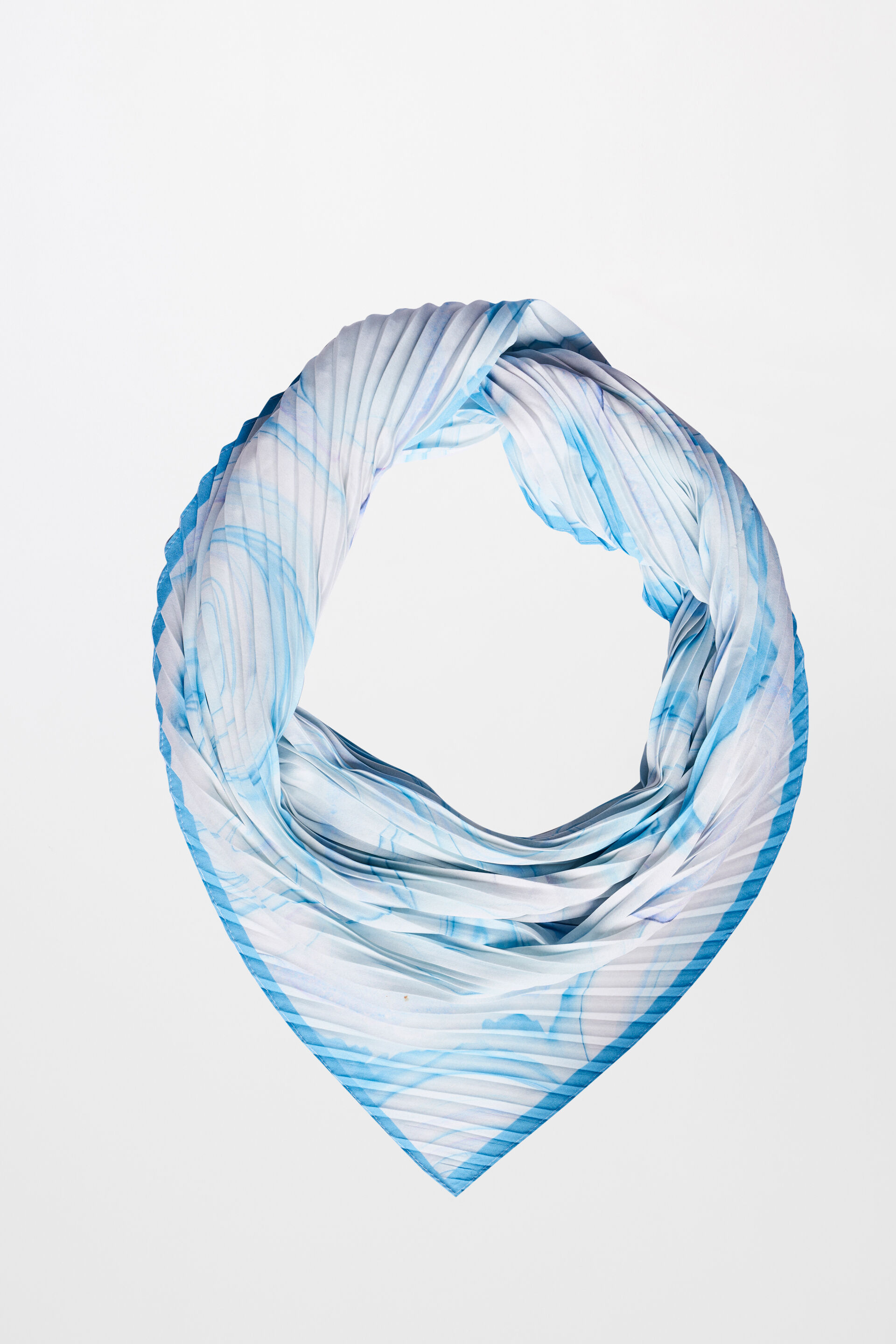 Turquoise Print Scarf, , image 1