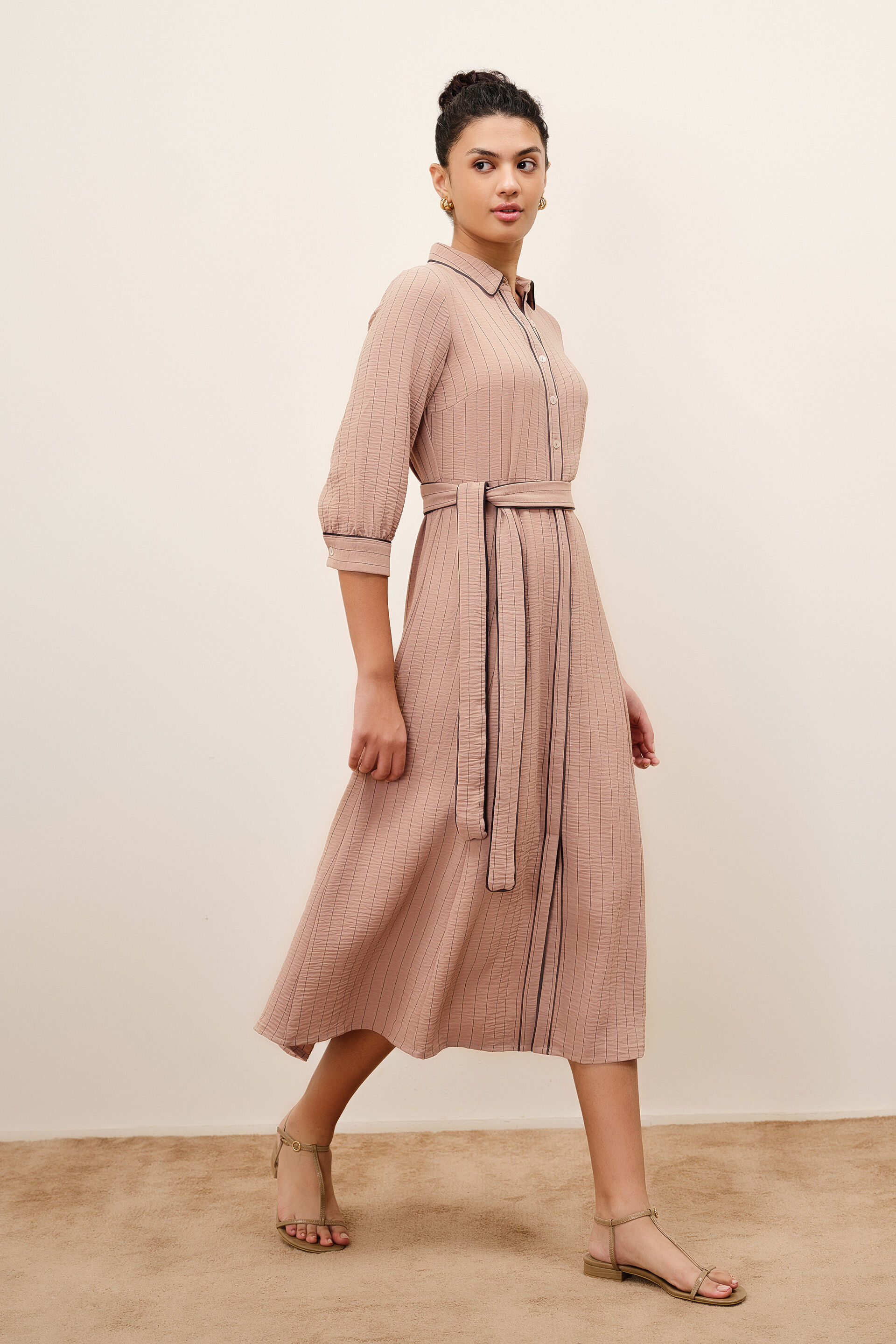 Veya Shirt Dress, Beige, image 3