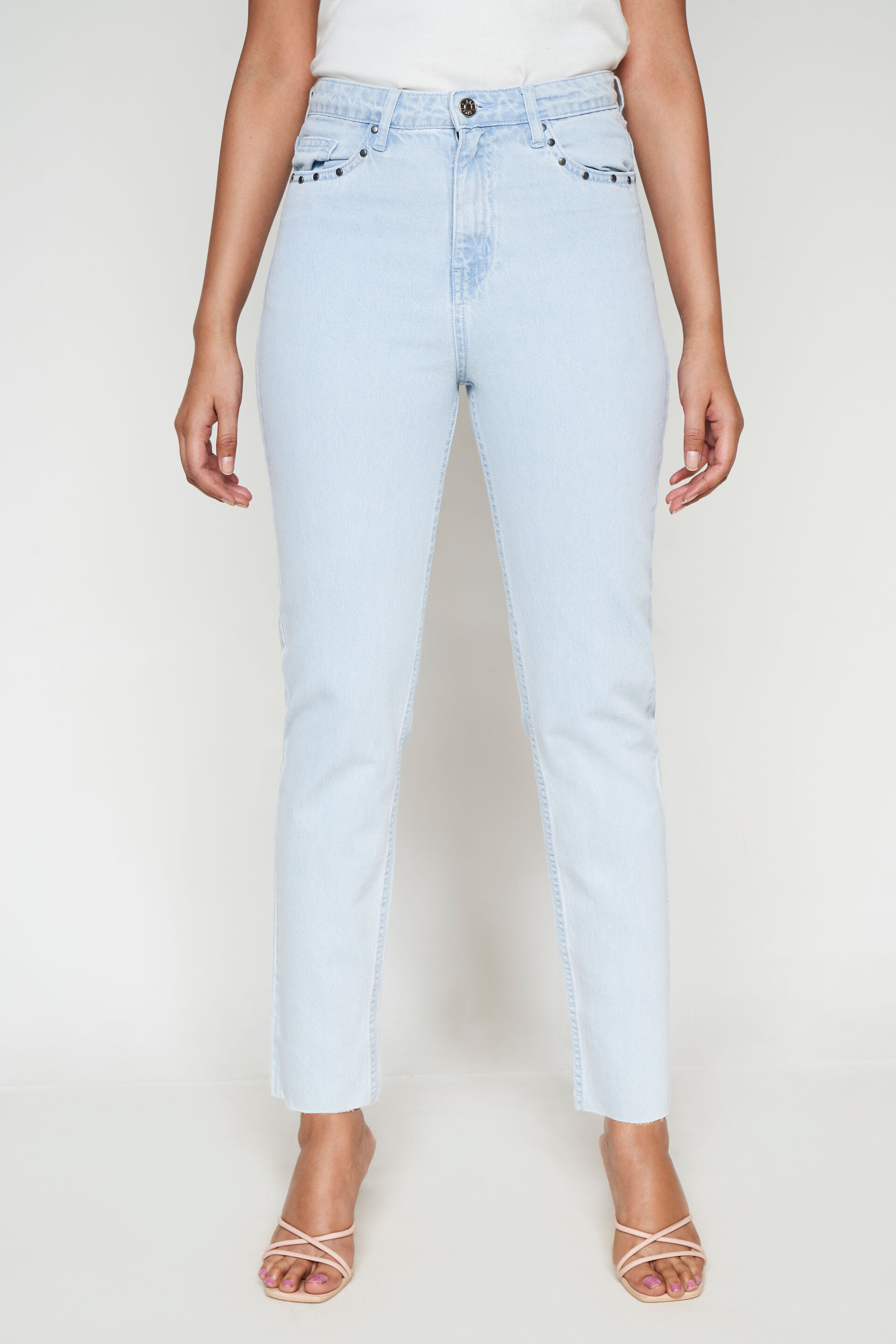 Light Blue Solid Straight Bottom, Blue, image 1