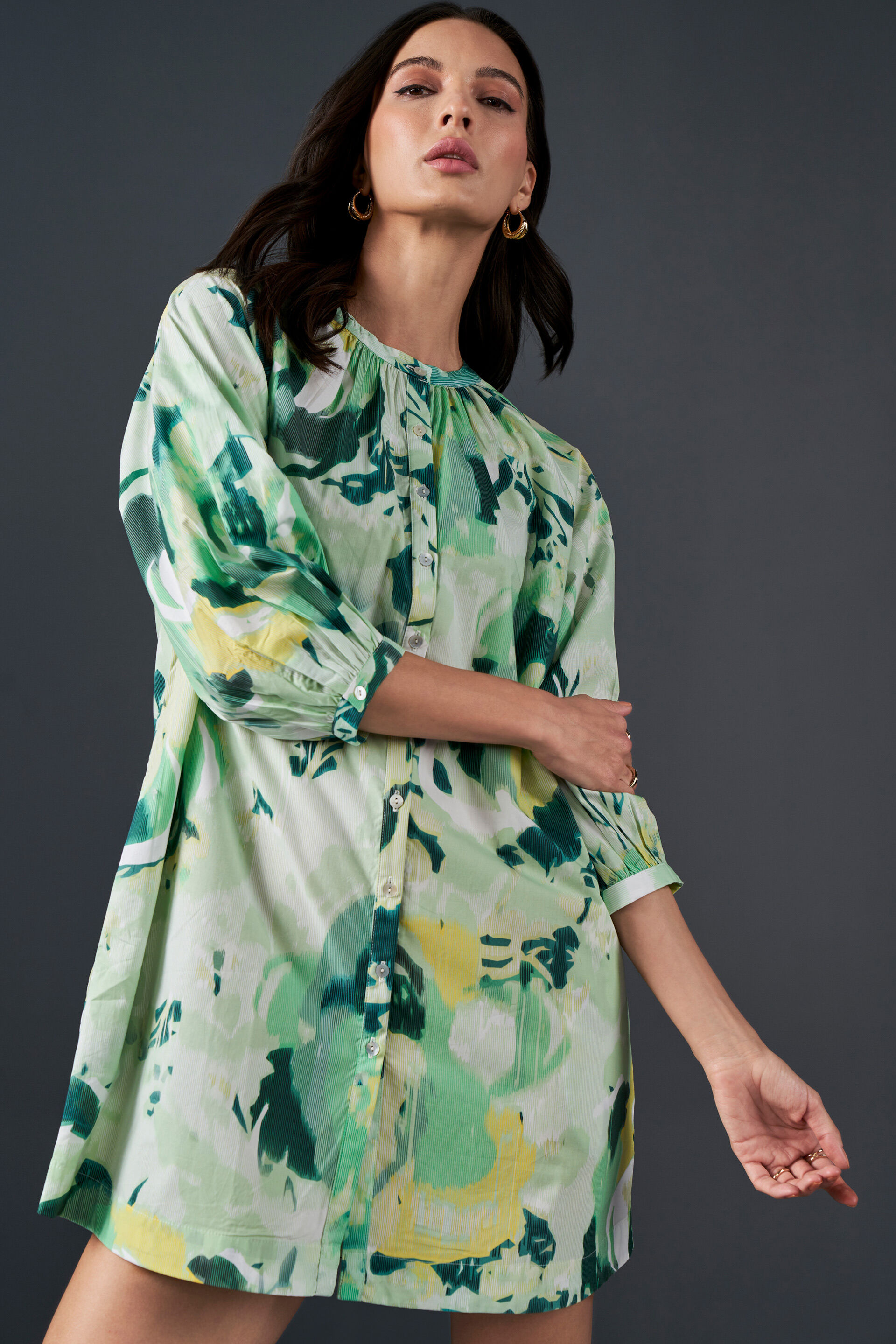 Fun and Frolic Cotton Shirt Dress, Multi Color, image 4