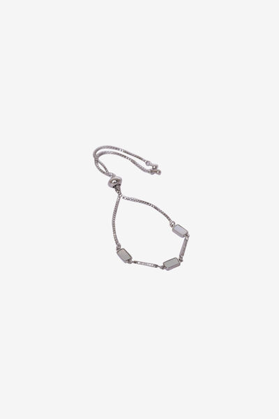 Silver Crystal Adjustable Bracelet