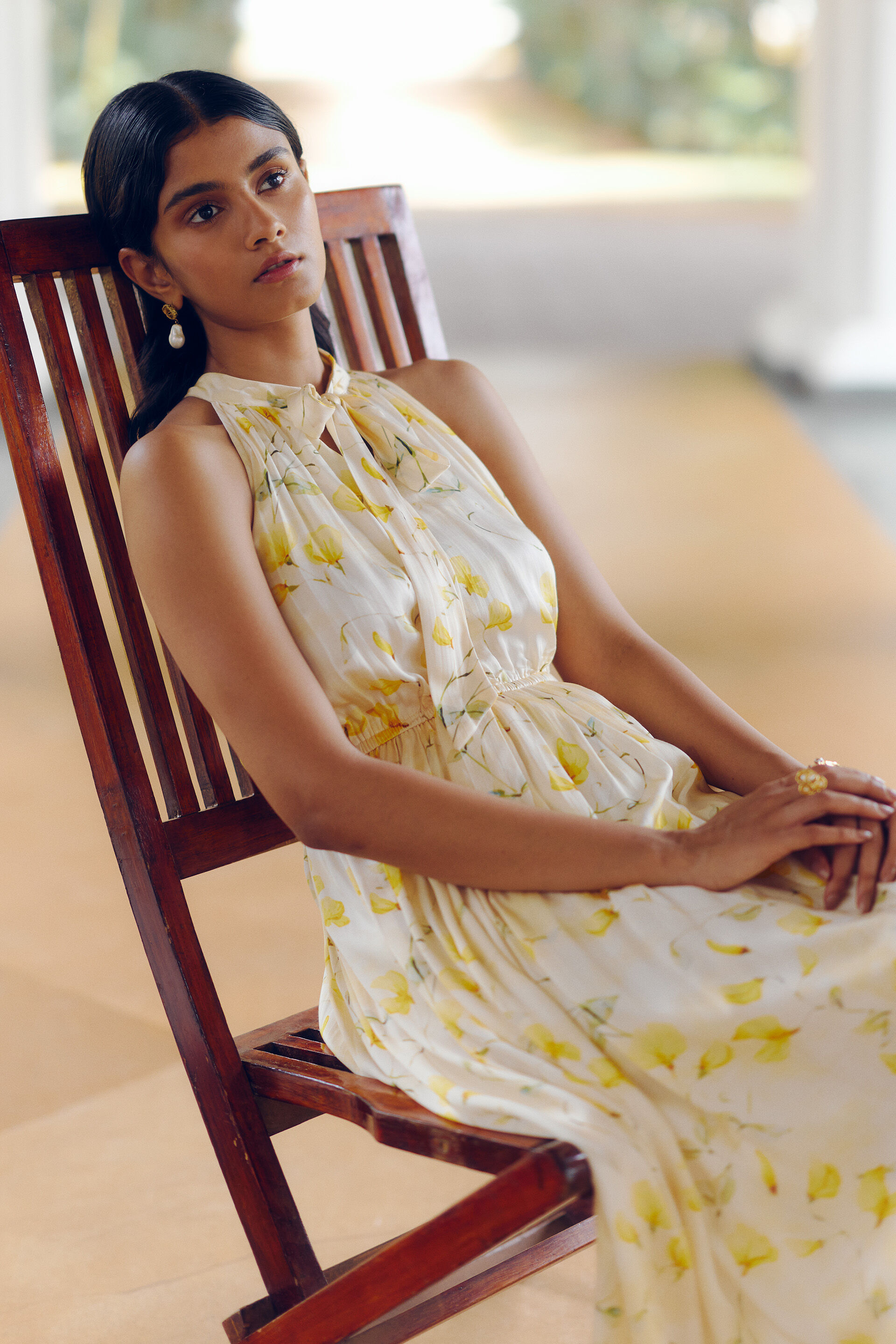 Yellow Bloom Maxi Dress, Yellow, image 6