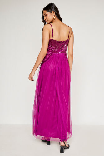 Wine Floral Straight Gown, Wine, image 2