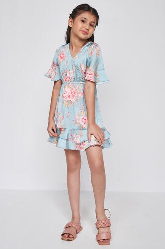 Multi Color Floral Flounce Dress, Multi Color, image 2