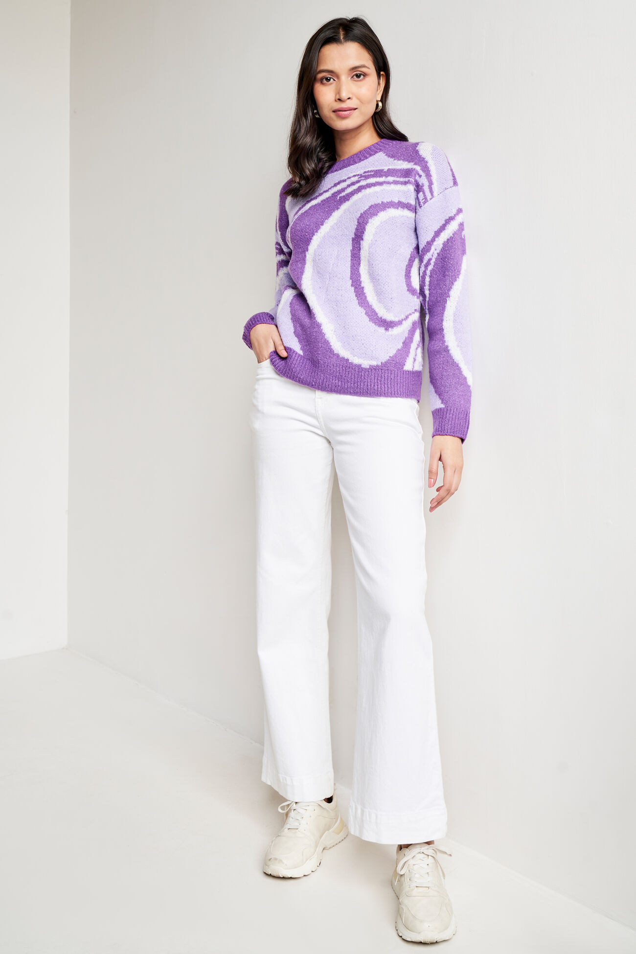 Purple Solid Straight Top, Purple, image 3