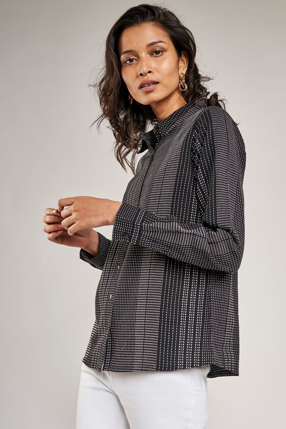 3 - Black Striped A-Line Top, image 3
