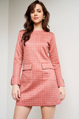 Pink Abstract Straight Dress, Pink, image 3