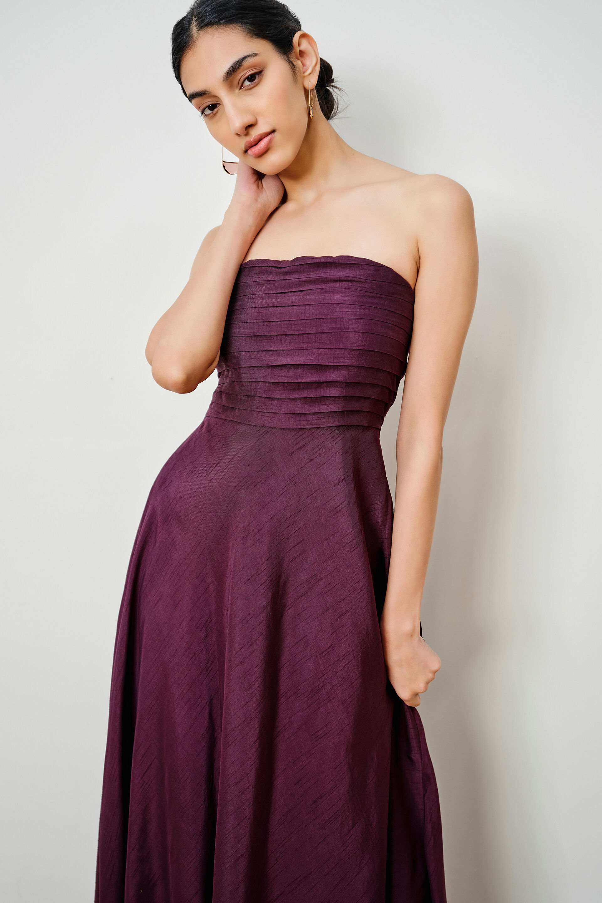 Aura Aubergine Tube Dress, Aubergine, image 6