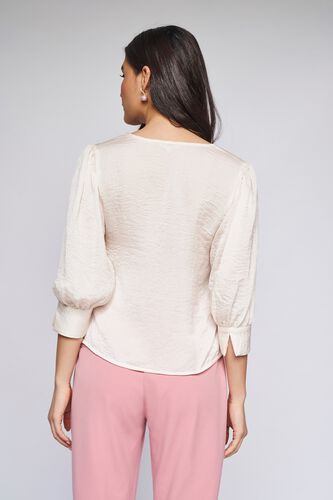 4 - Cream Solid Straight Top, image 5