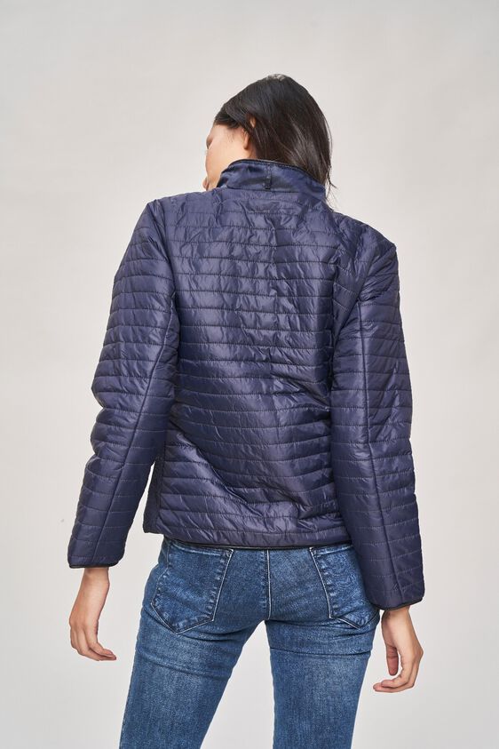 5 - Navy High Neck Puffer Jacket, image 5