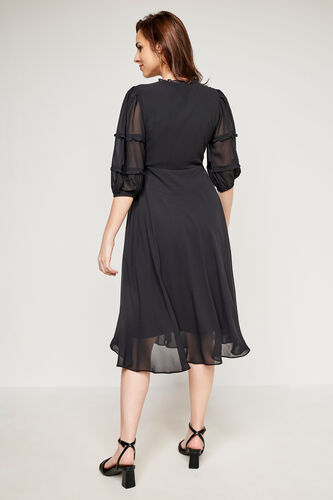 Black Floral Party Dress, Black, image 4