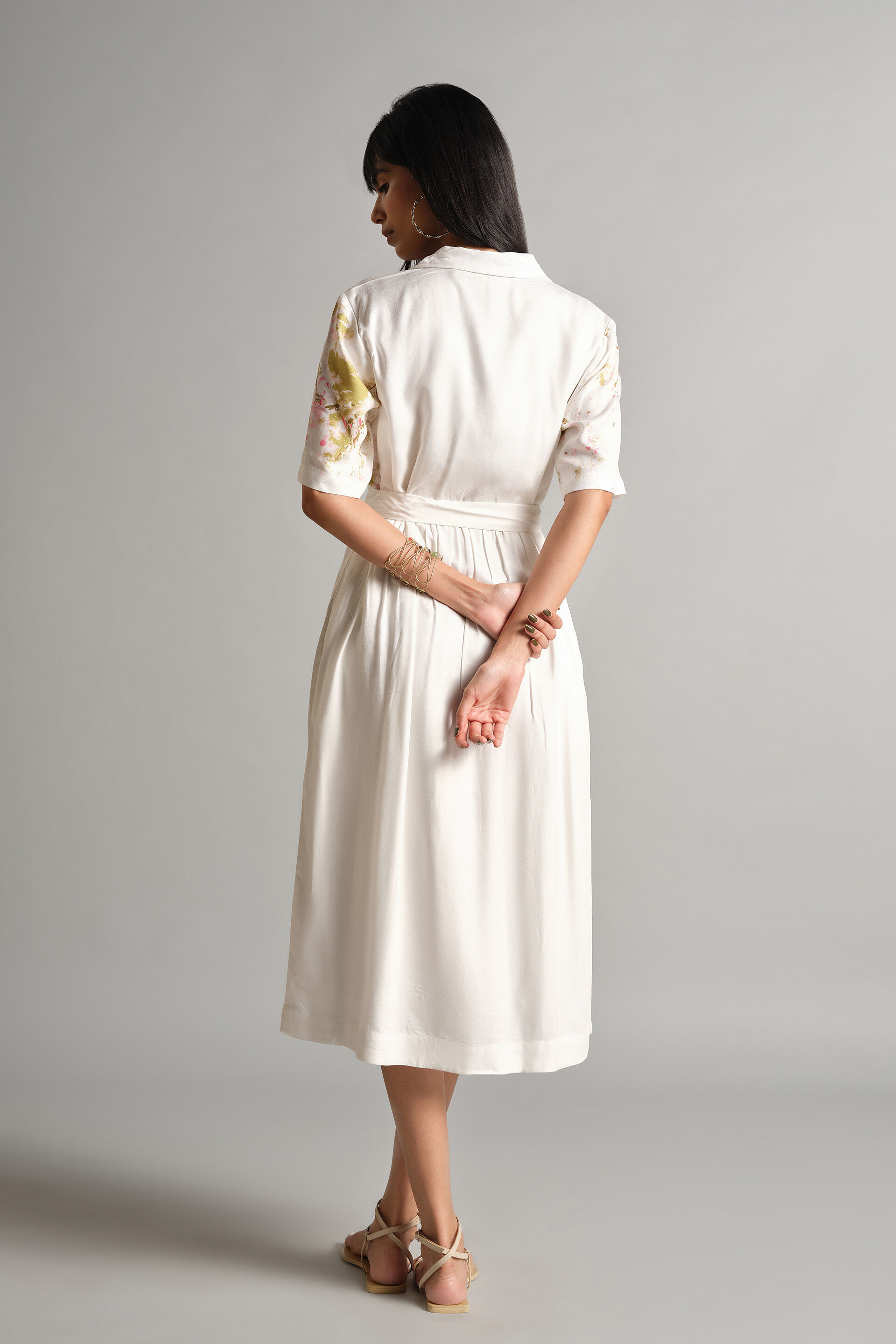 Floral Trellis Dress, White, image 5