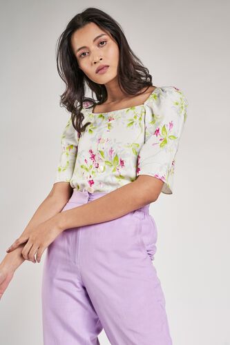 8 - White Floral Printed A-Line Top, image 8