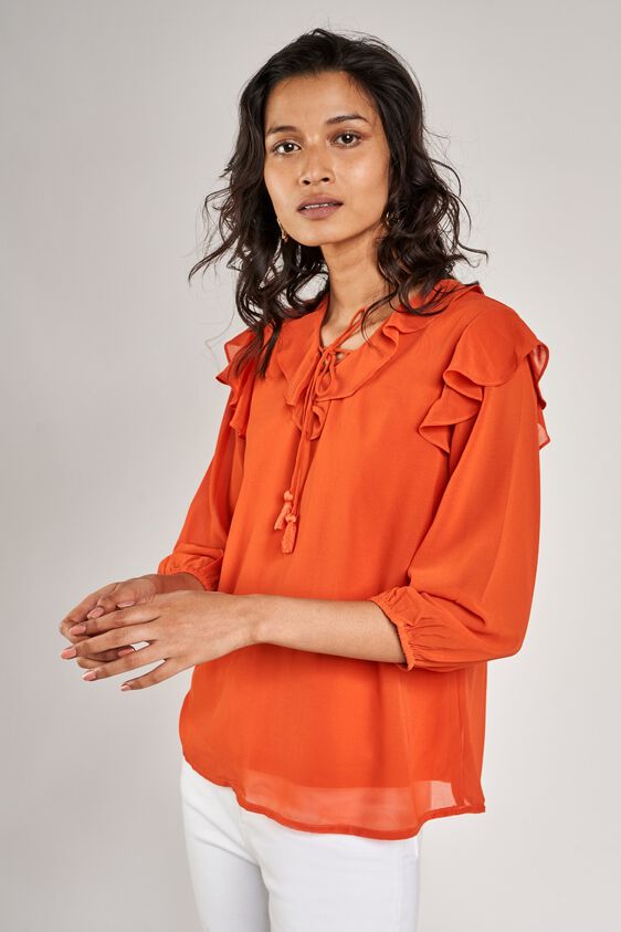 5 - Orange Solid A-Line Top, image 5