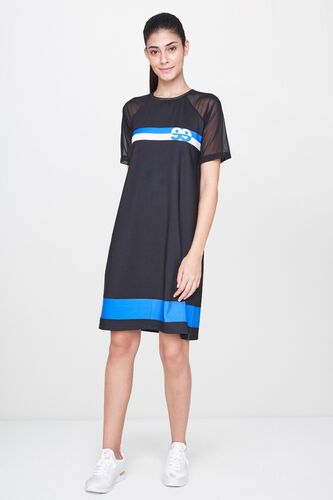 1 - Black Stripes A-Line Knee Length Dress, image 1