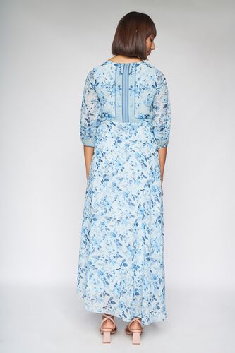 4 - Powder Blue Floral Fit and Flare Gown, image 4