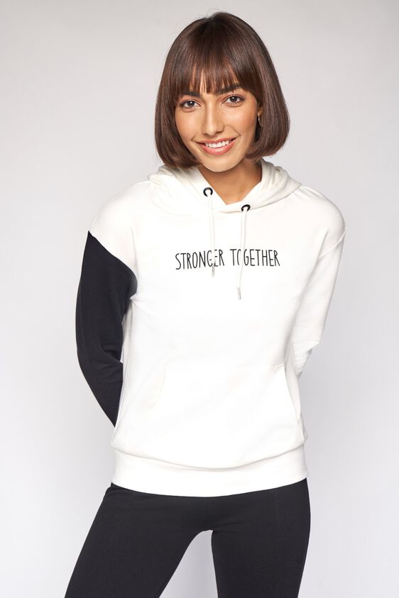4 - White and Black Colorblocked  Sweater Top, image 4