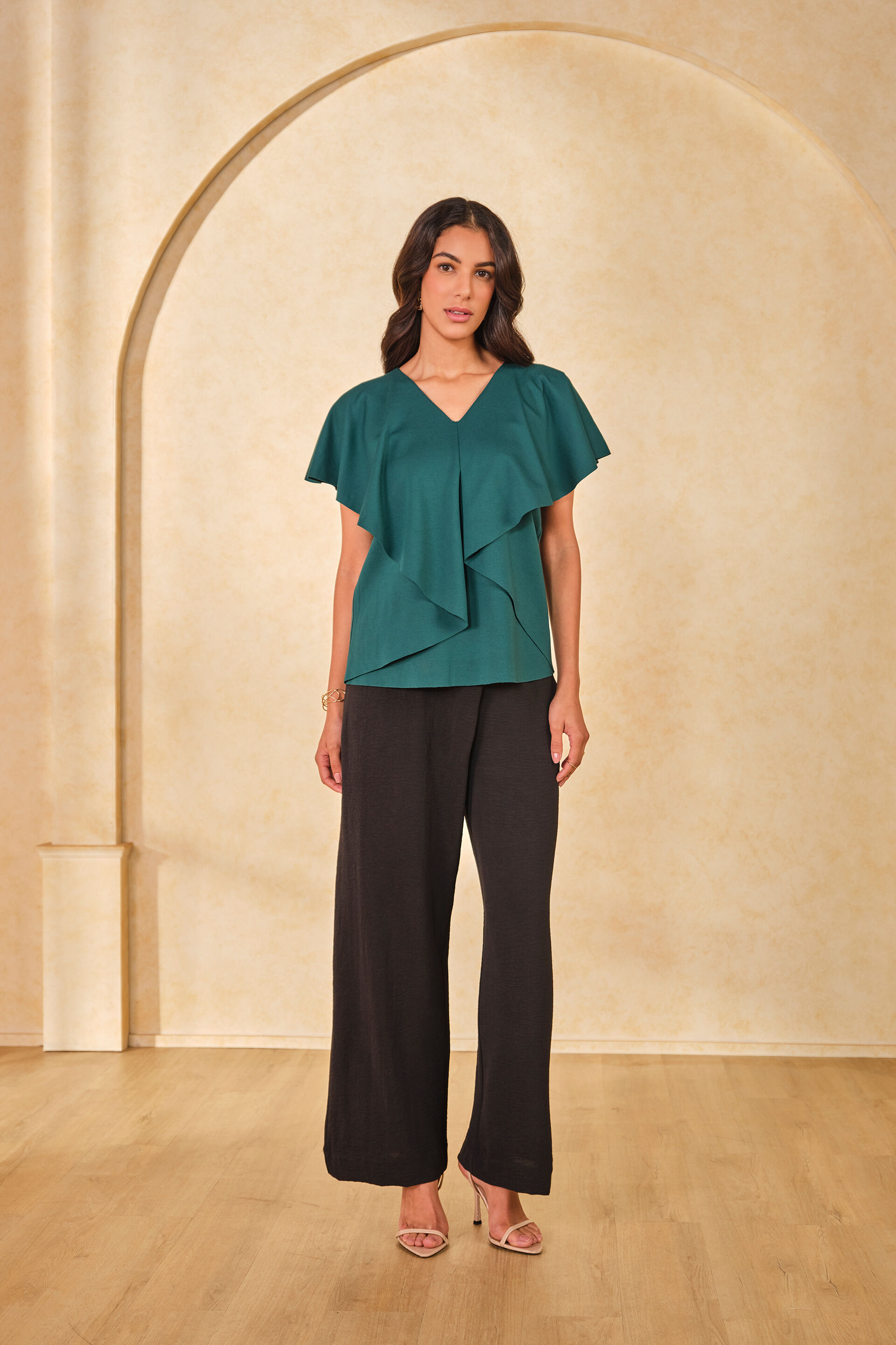 Forest Flutter Top, Green, image 2