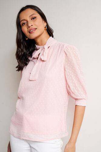 Light Pink Solid Straight Top, Light Pink, image 3