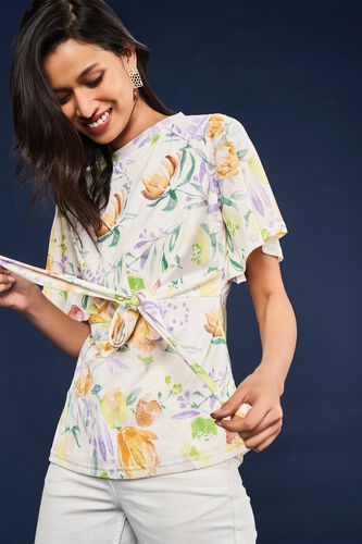2 - Multi Color Floral Printed Fit And Flare Top, image 2