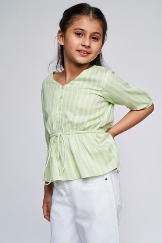 5 - Sage Green Self Design Straight Top, image 5