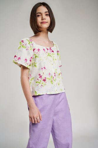 5 - White Floral Printed A-Line Top, image 5