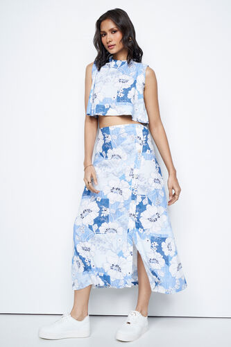 Burst of Blooms Skirt Set, Blue, image 1