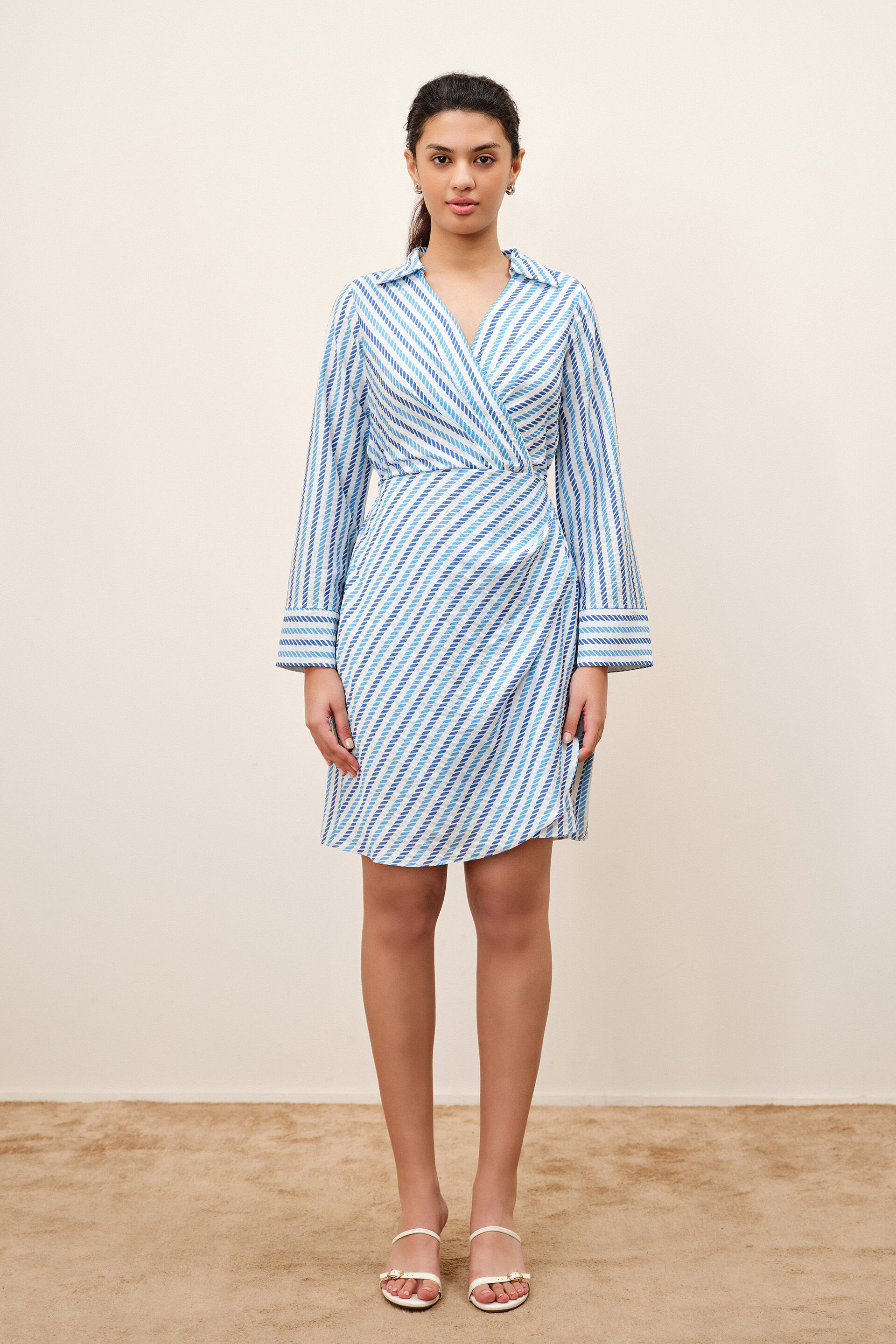 Tidewrap Blue-Striped Dress, Blue, image 2