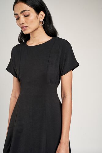 8 - Black Solid Fit And Flare Dress, image 8