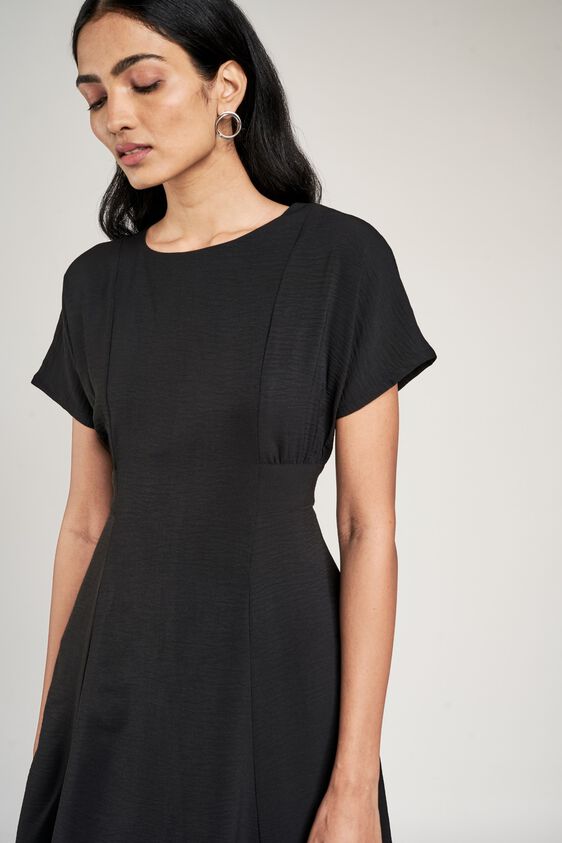 8 - Black Solid Fit And Flare Dress, image 8