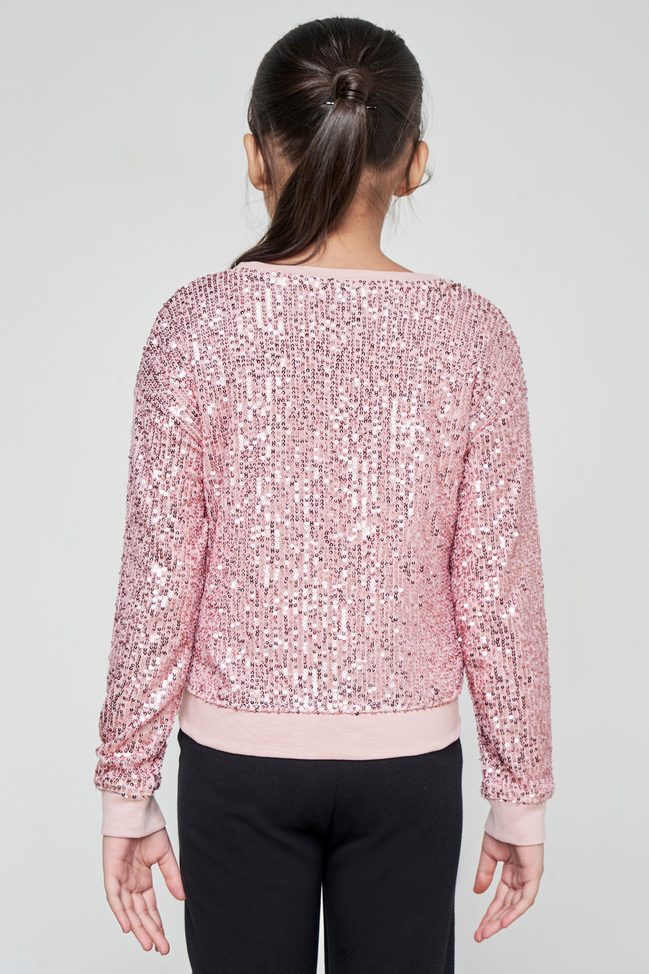 Self Design Straight Sweatshirt, Pink, image 3