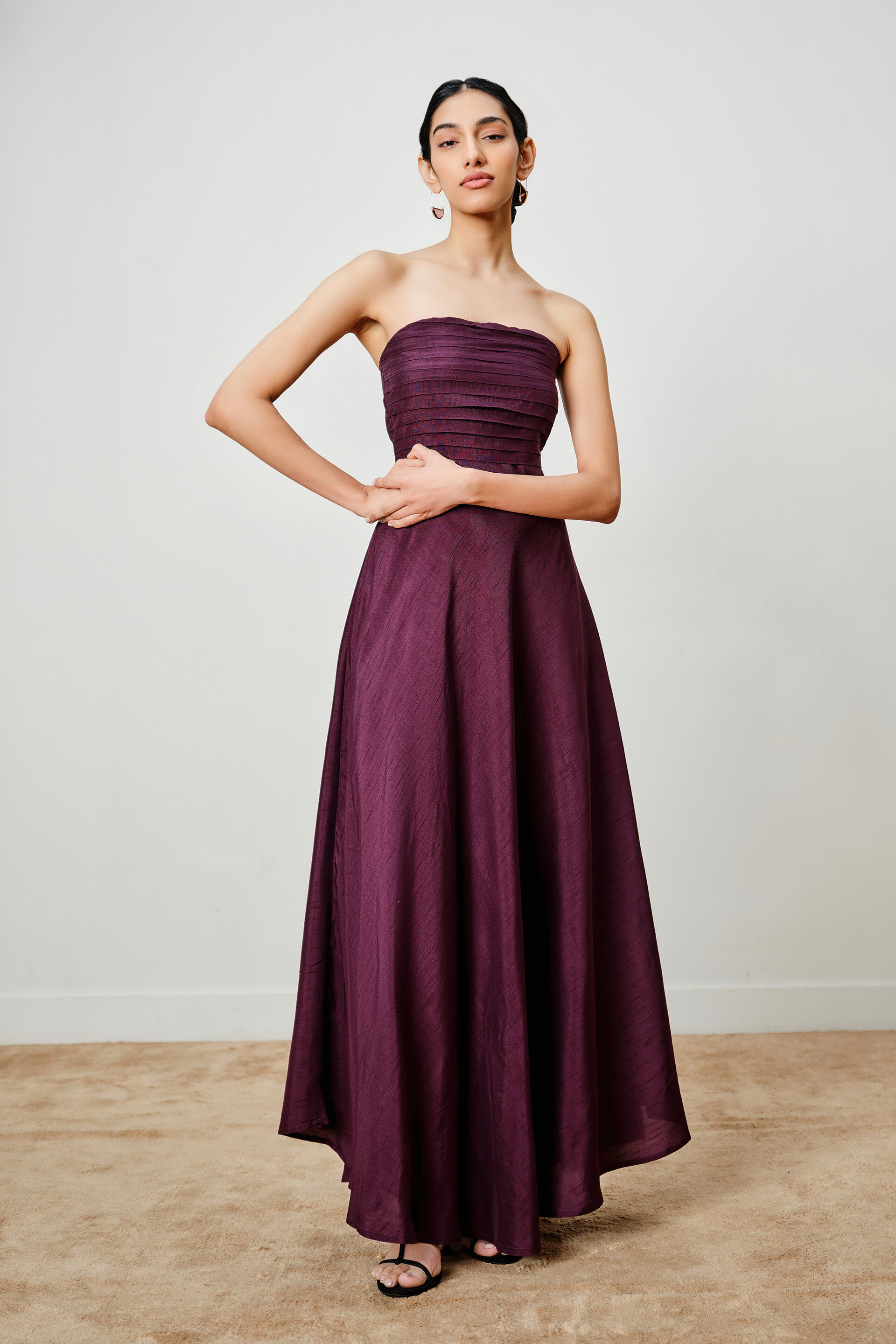 Aura Aubergine Tube Dress, Aubergine, image 2