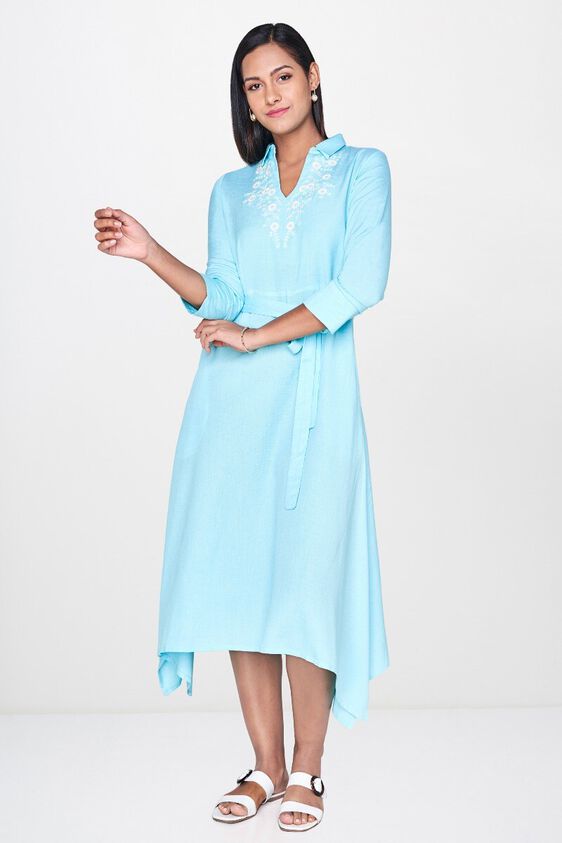 4 - Aqua Embroidered Fit and Flare Tunic, image 4
