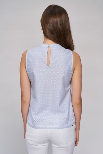4 - Blue Polka Dots Embroidered Top, image 4