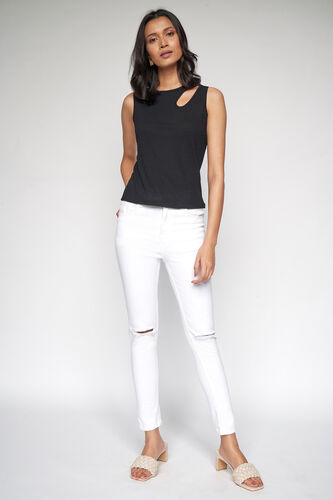 Black Solid Straight Top, Black, image 5