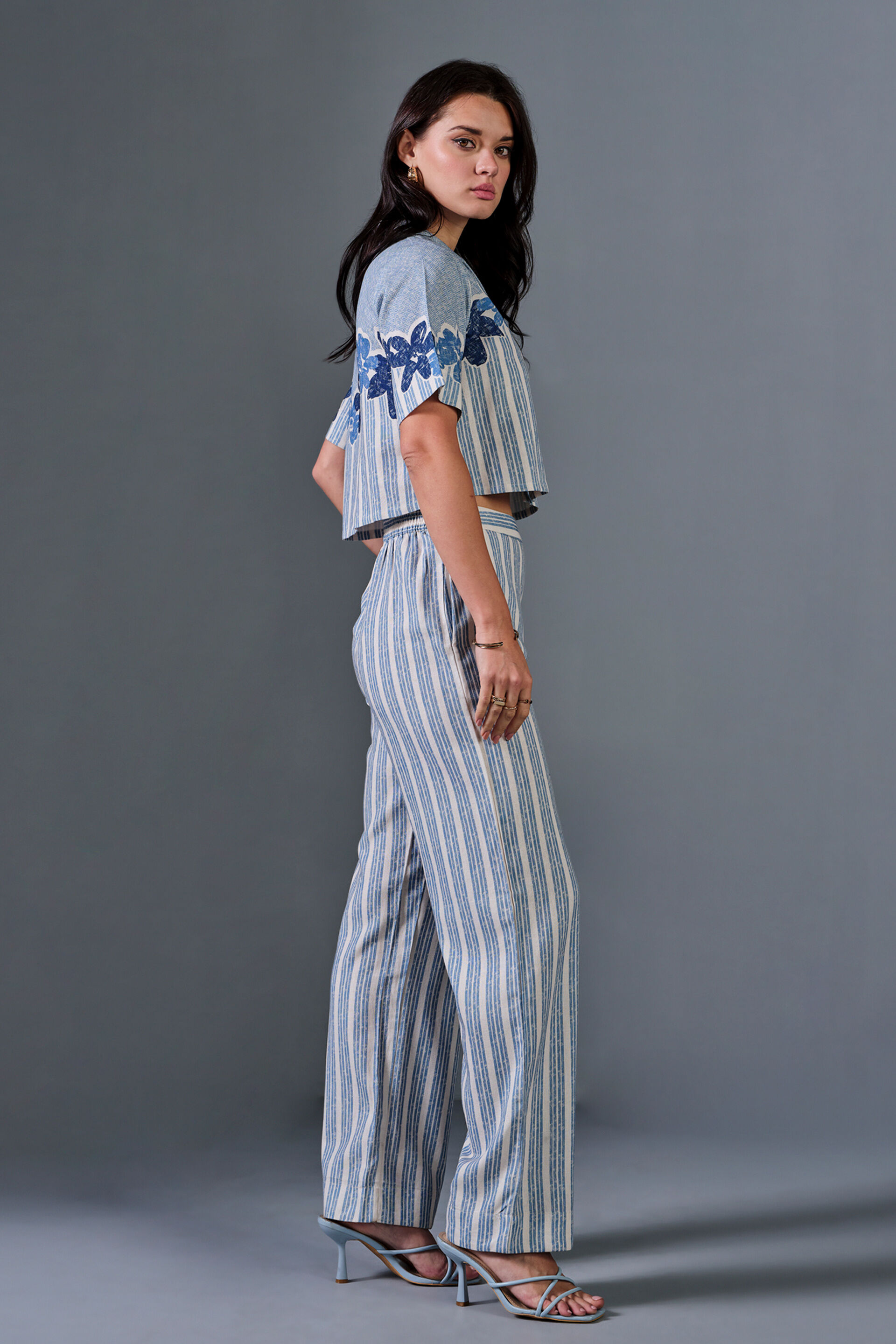 Blueming Viscose Blend Co-ord Set, Blue, image 3