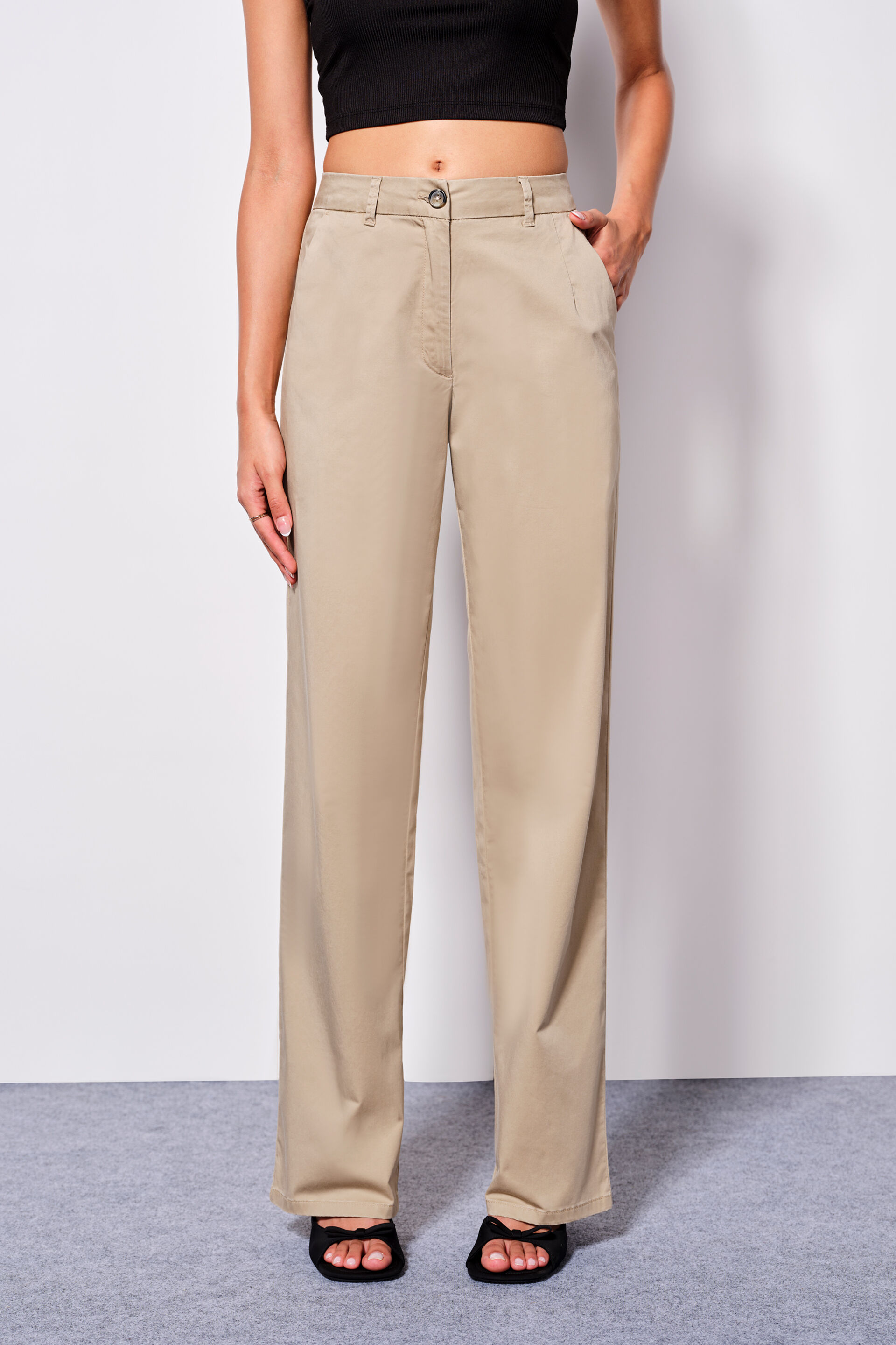 Corpcore Cotton Trousers, Beige, image 1