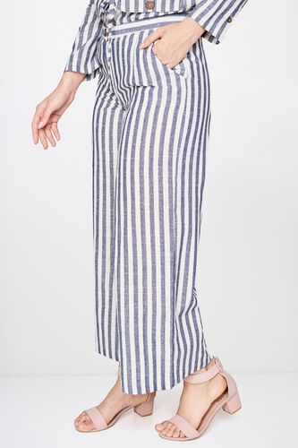 4 - Grey - White Stripes Wide Regular Bottom, image 4