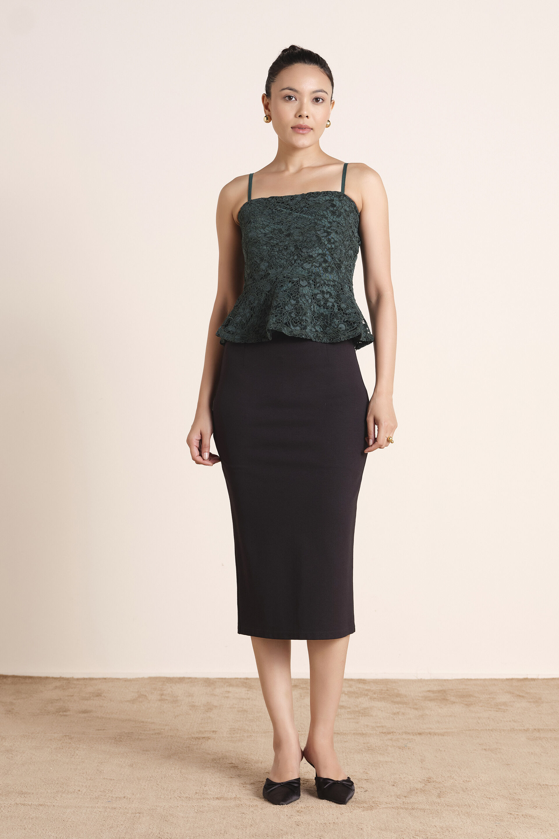 Green Lisanne Lace Top, Green, image 3