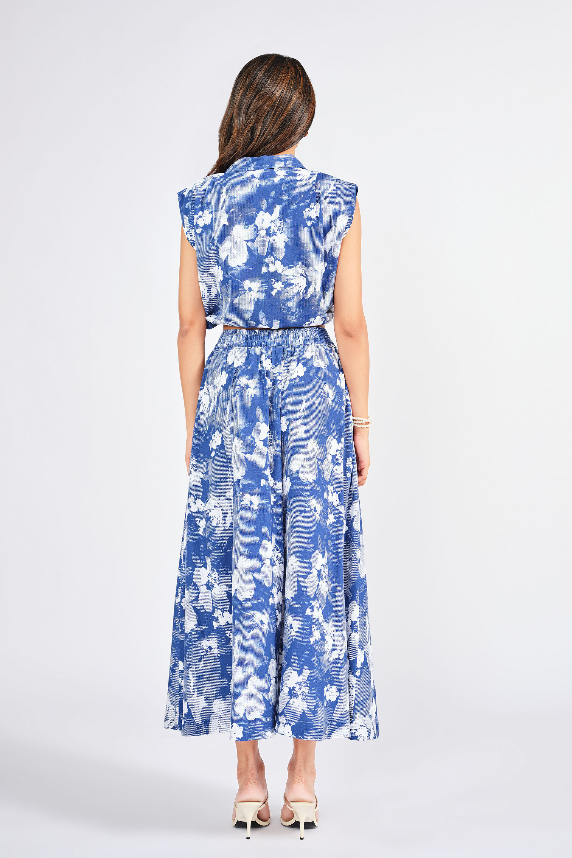 Blooms In Blues Skirt Set, Blue, image 6