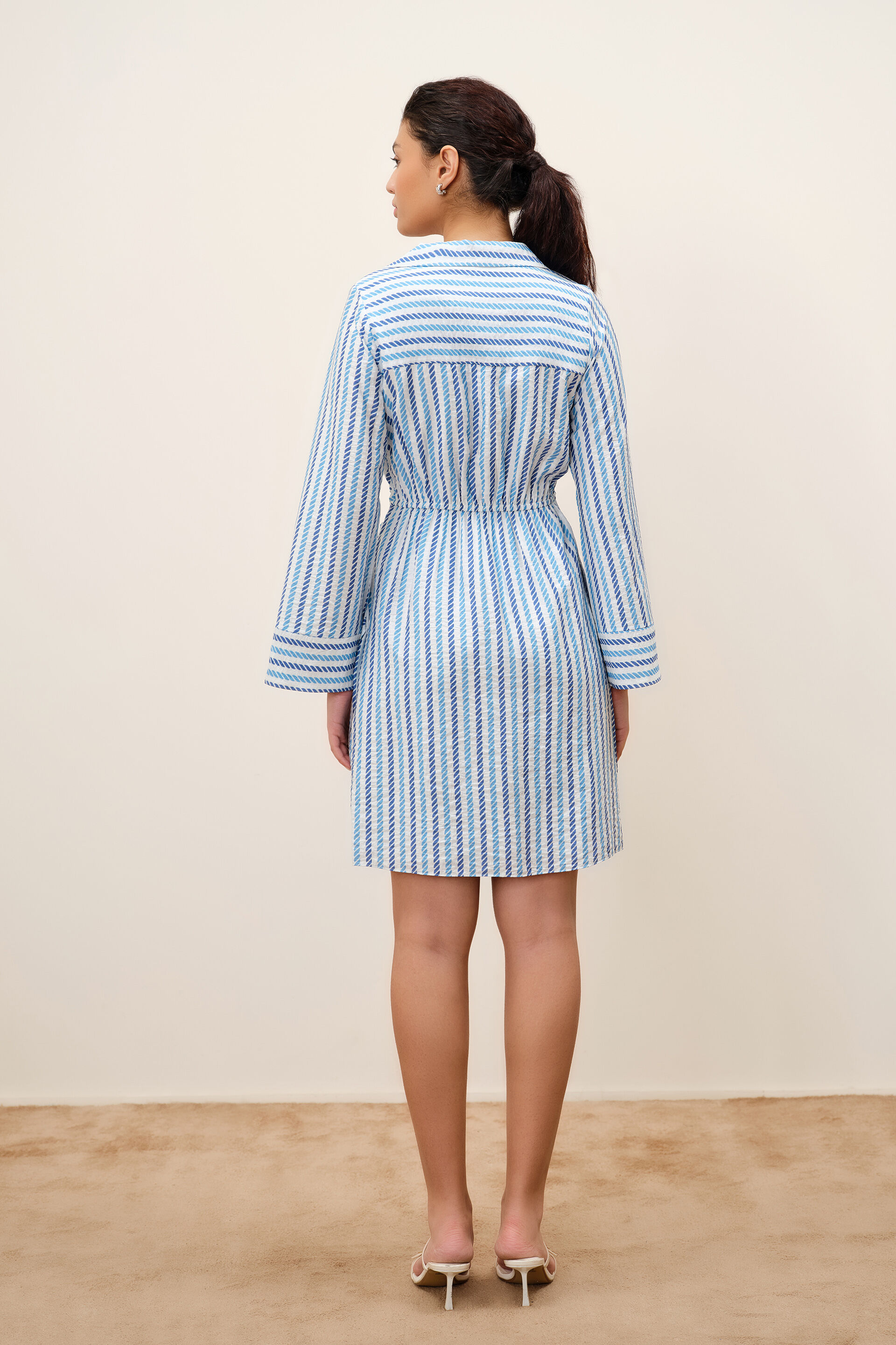 Tidewrap Blue-Striped Dress, Blue, image 5